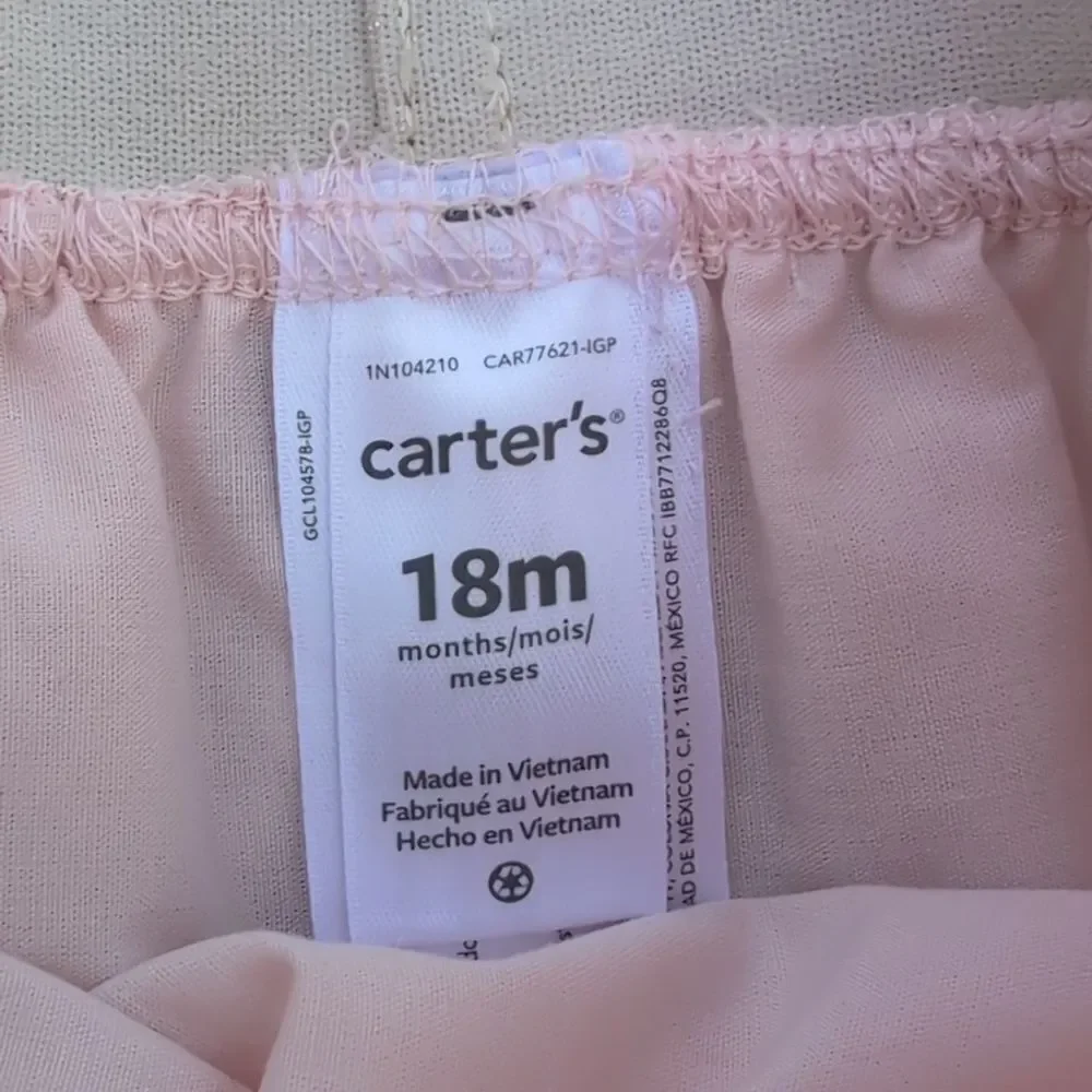 Carter's 18 Month Pink Ruffled Tutu With Gold Glitter Waist